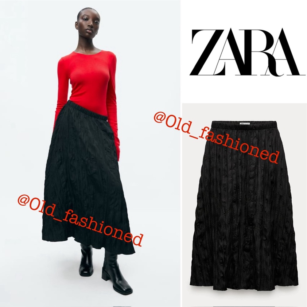 ZARA Wrinkled Skirt